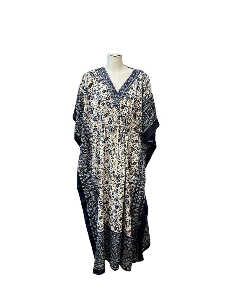 Paisley pattern drawstring Kaftan