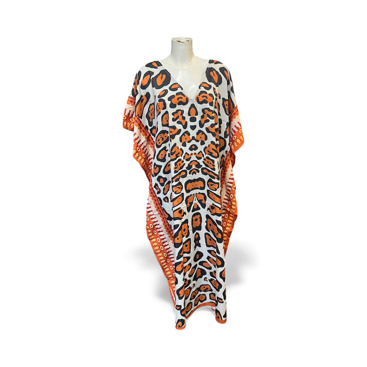 Orange Leopard print kaftan