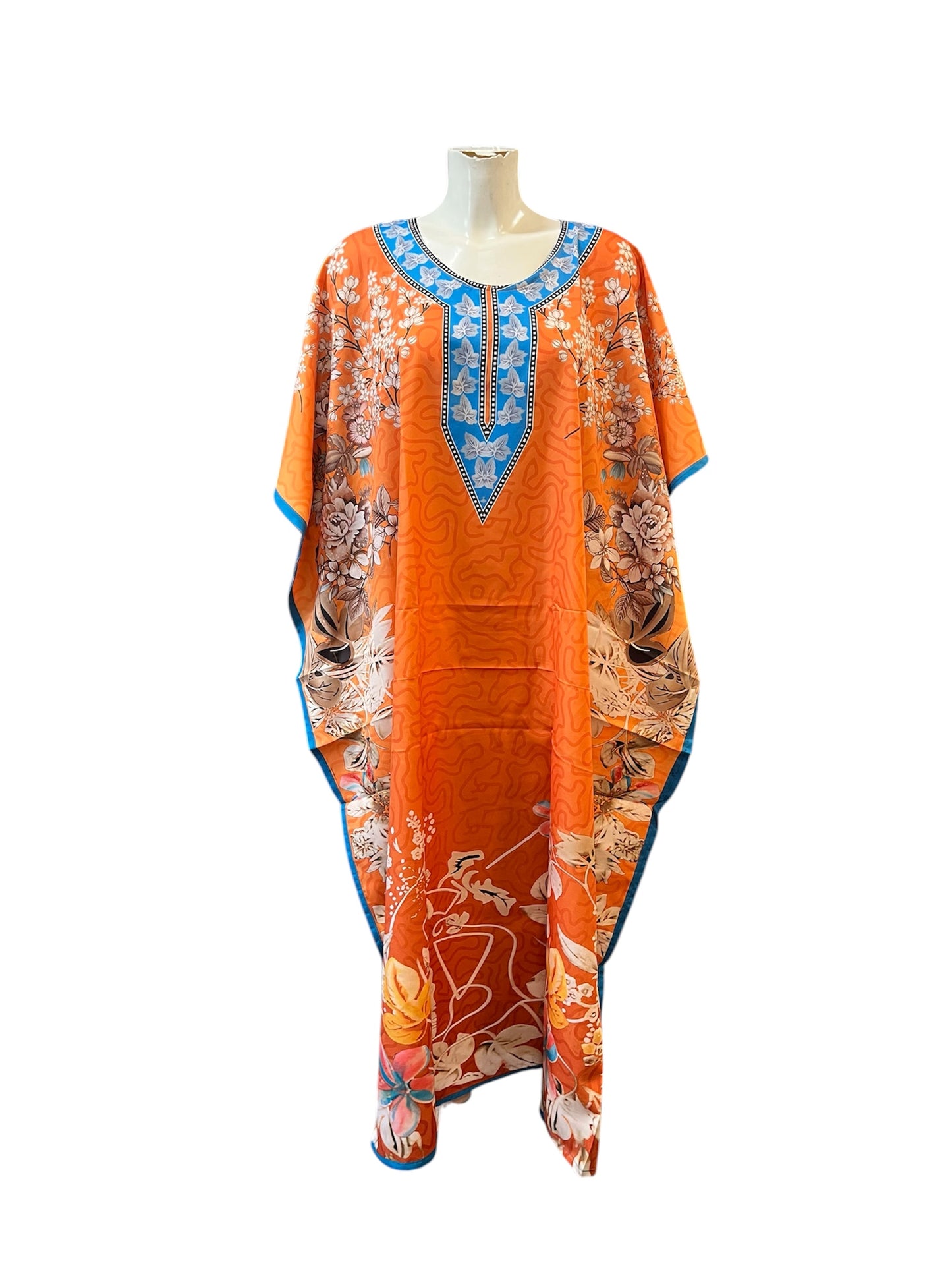 Orange and Blue floral