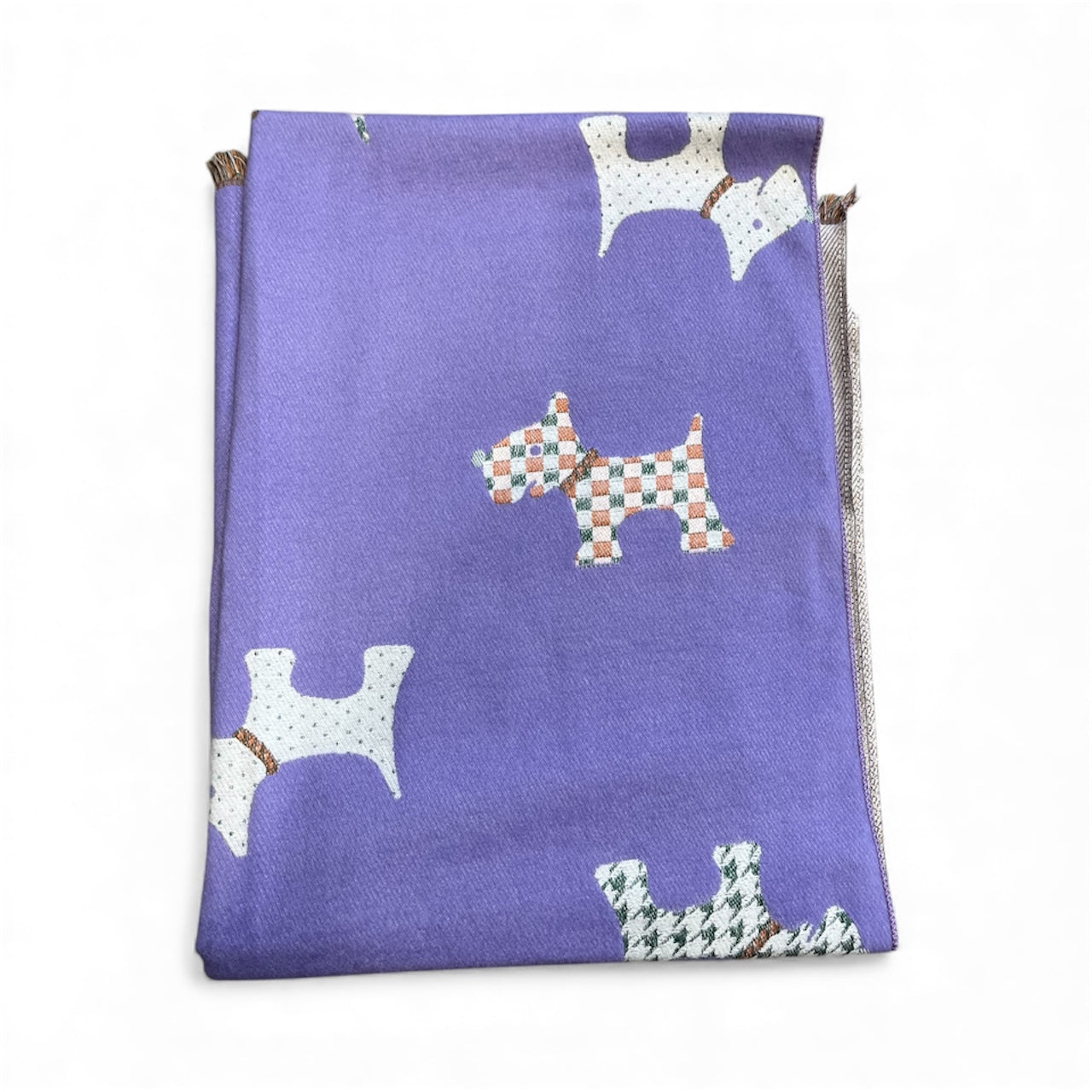 Purple scotty dog scarf