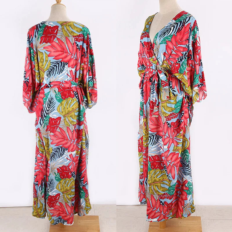 Plus Size Women’s Summer Loose Kimono Maxi Dress