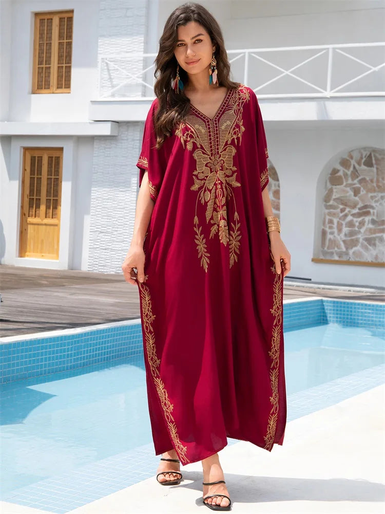 Gold Embroidery And Red Kaftan