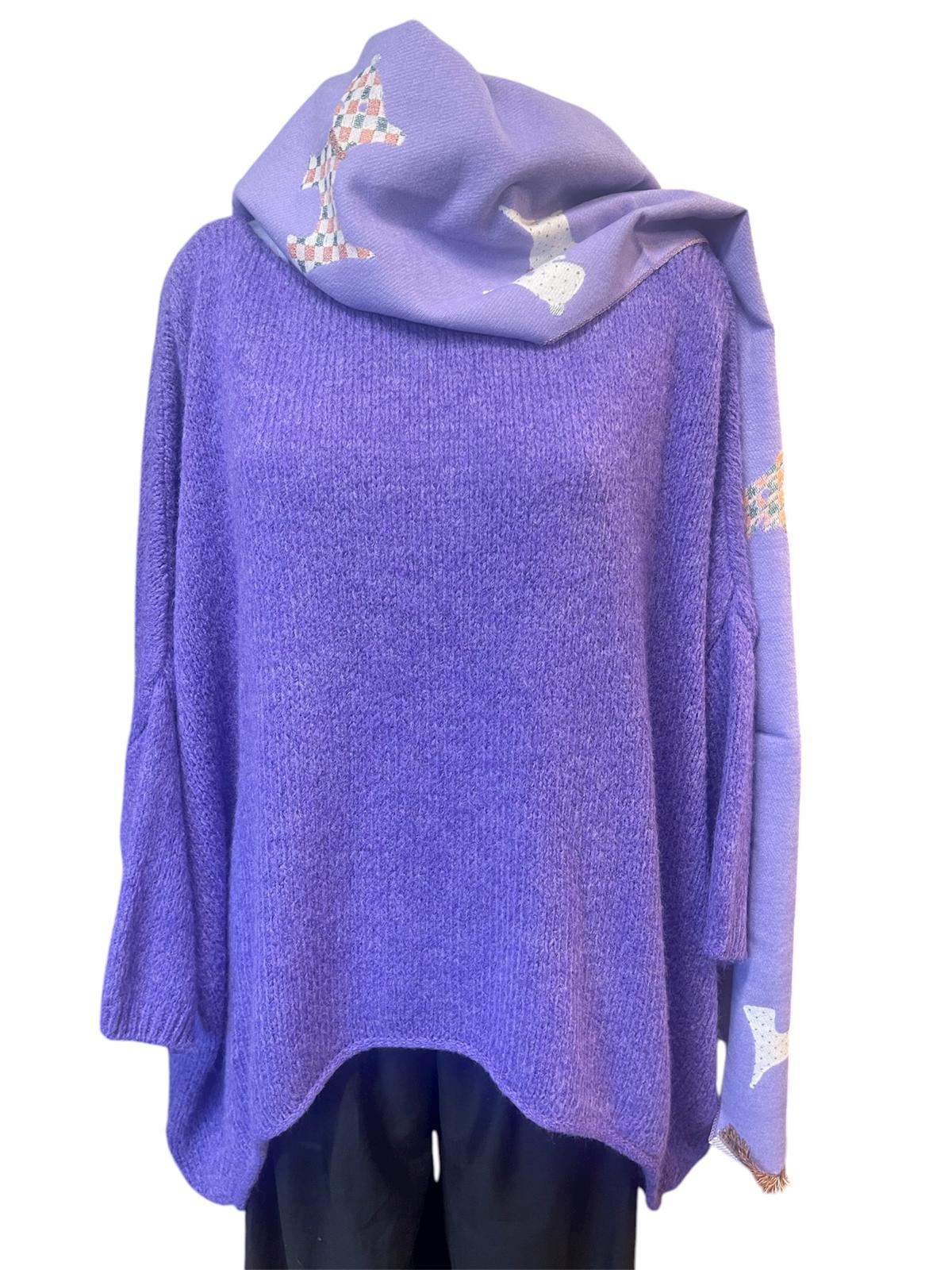 Plain Peri winkle blue sloppy joe jumper