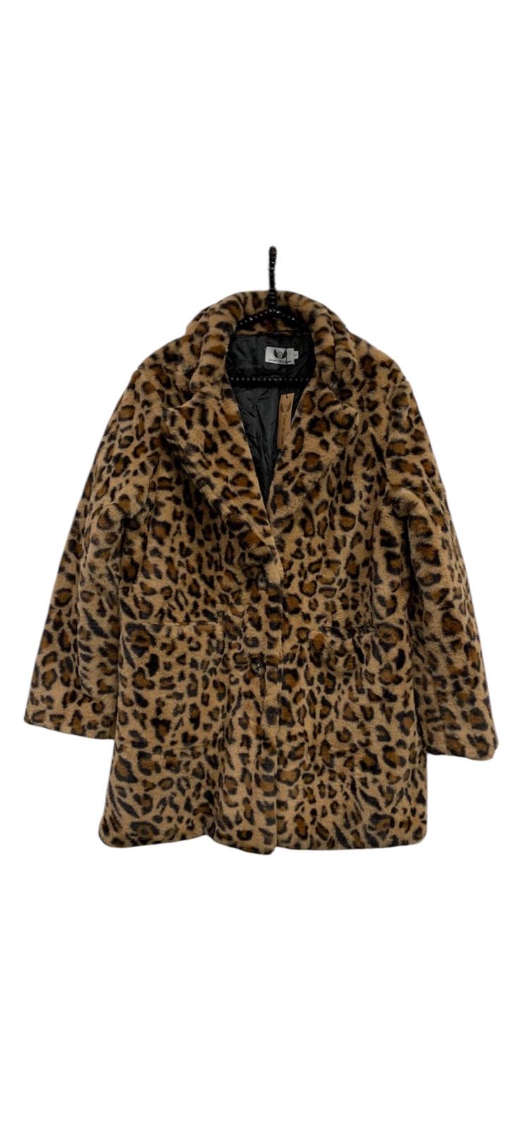 Leopard Print Faux Fur Jacket