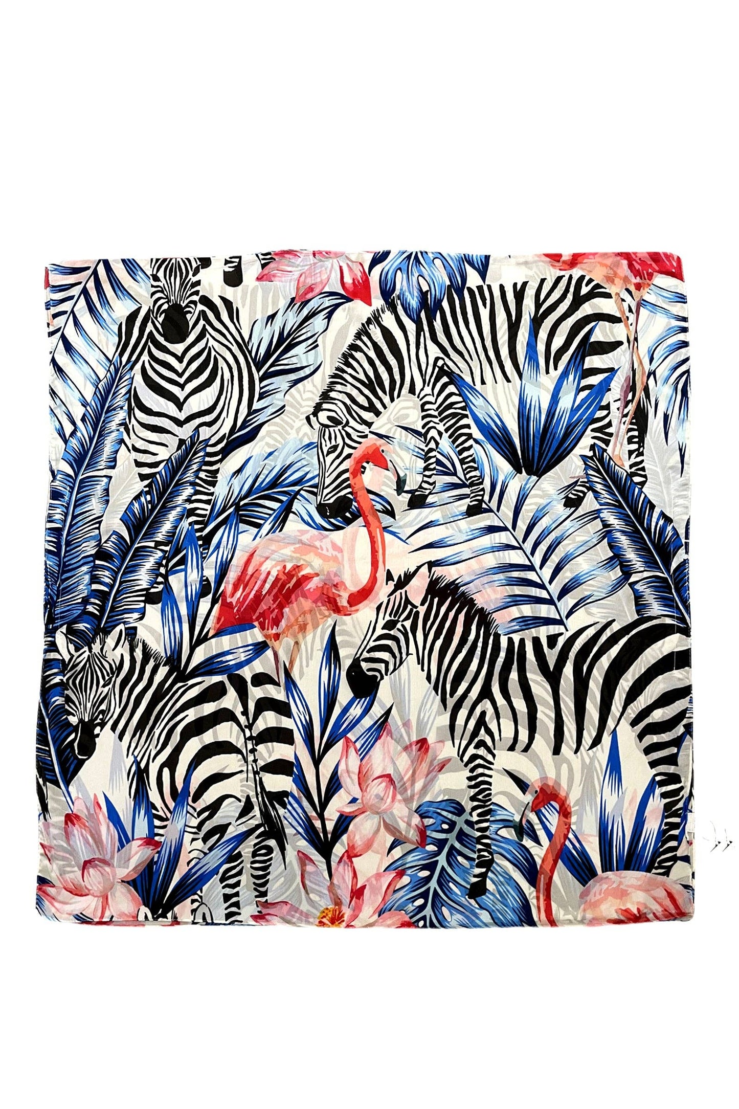 Zebra & Flamingo Silk Cover Up: Multi