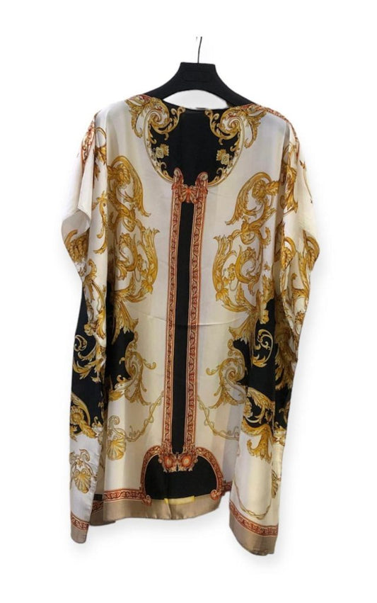 Ornate gold/black silky short kaftan