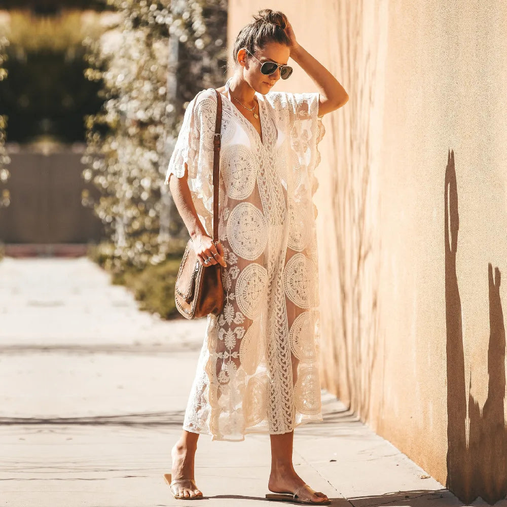 Kaftan Beach Pareo in lace