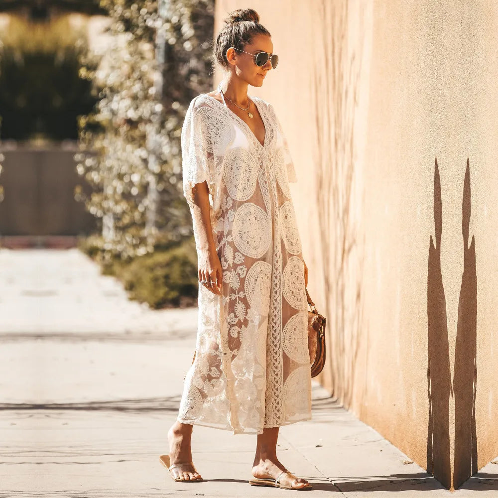 Kaftan Beach Pareo in lace
