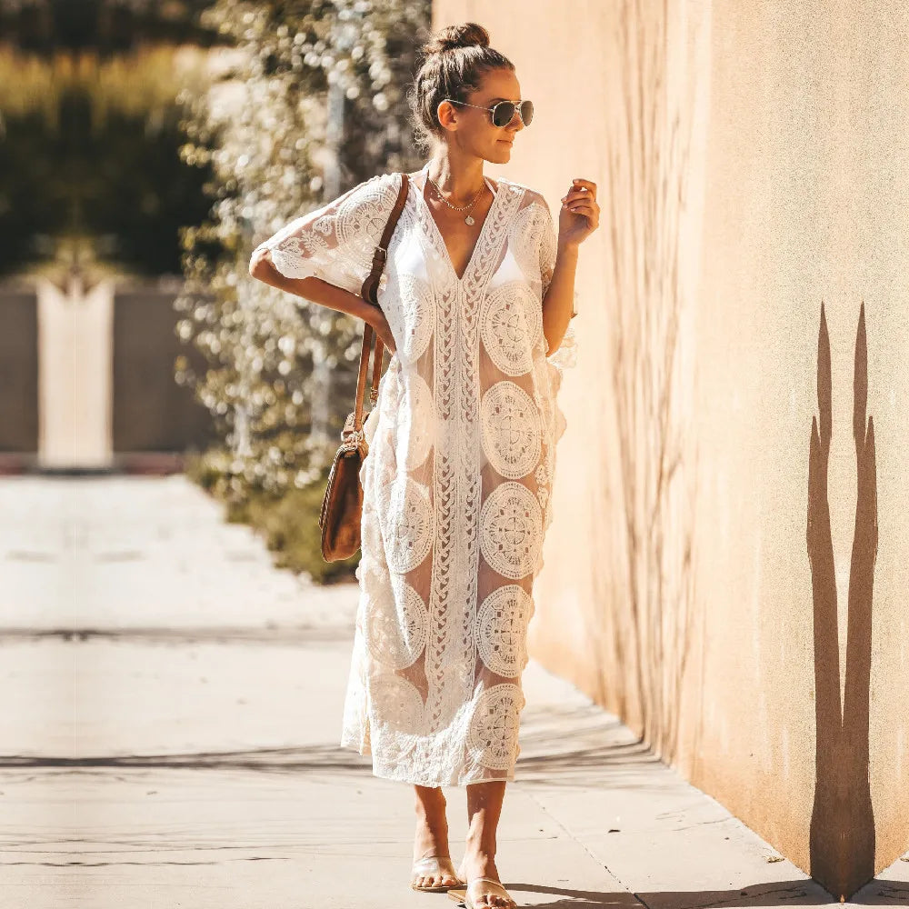 Kaftan Beach Pareo in lace