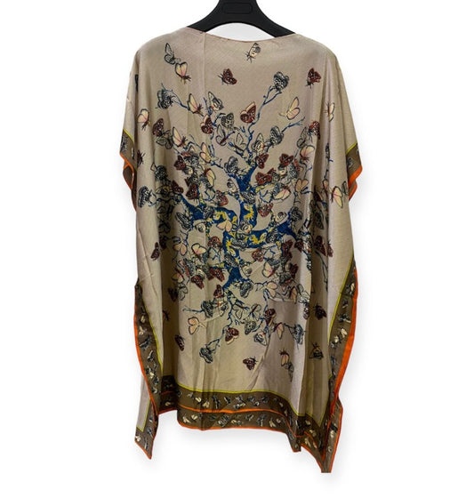 Butterfly design short kaftan, beige