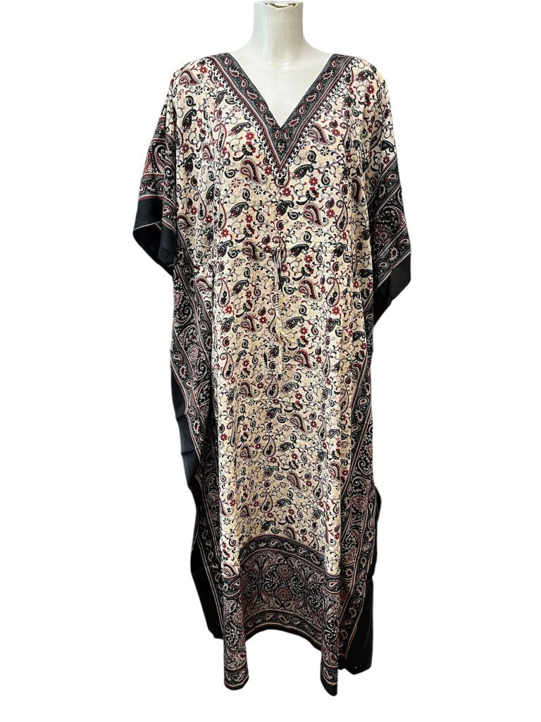 Paisley pattern drawstring Kaftan