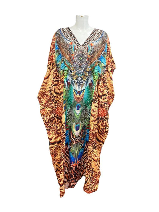 Jewelled Leopard Kaftan