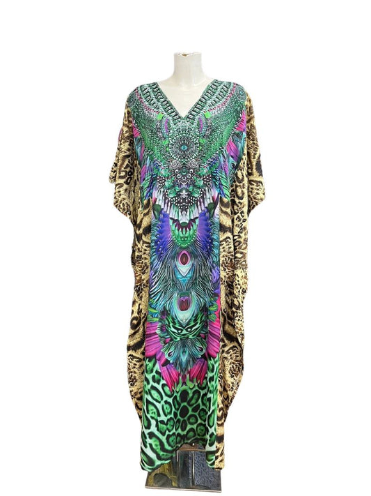 Jewelled Leopard Kaftan