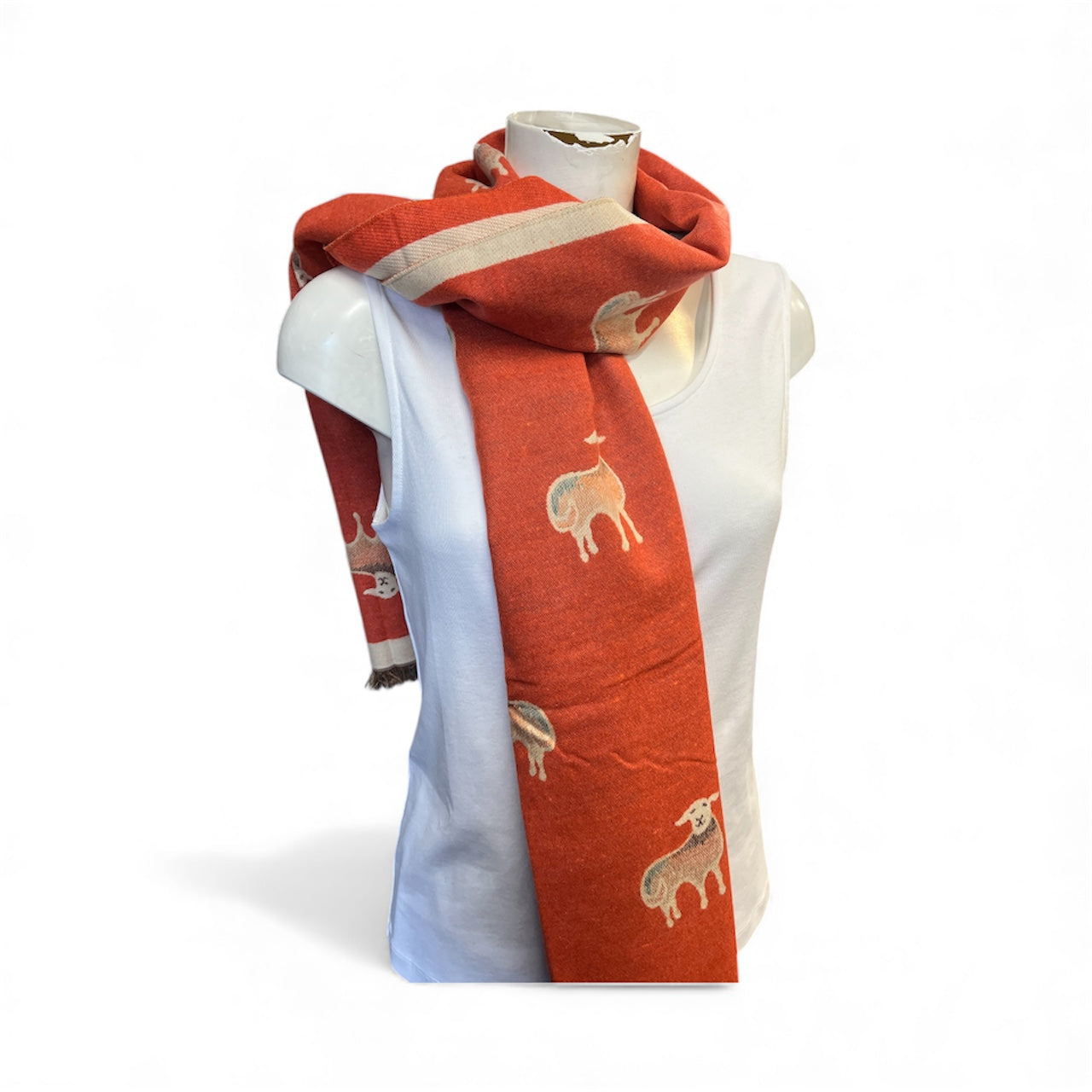 Sheep Print Winter Scarf