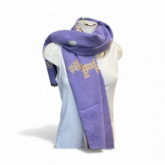 Purple scotty dog scarf