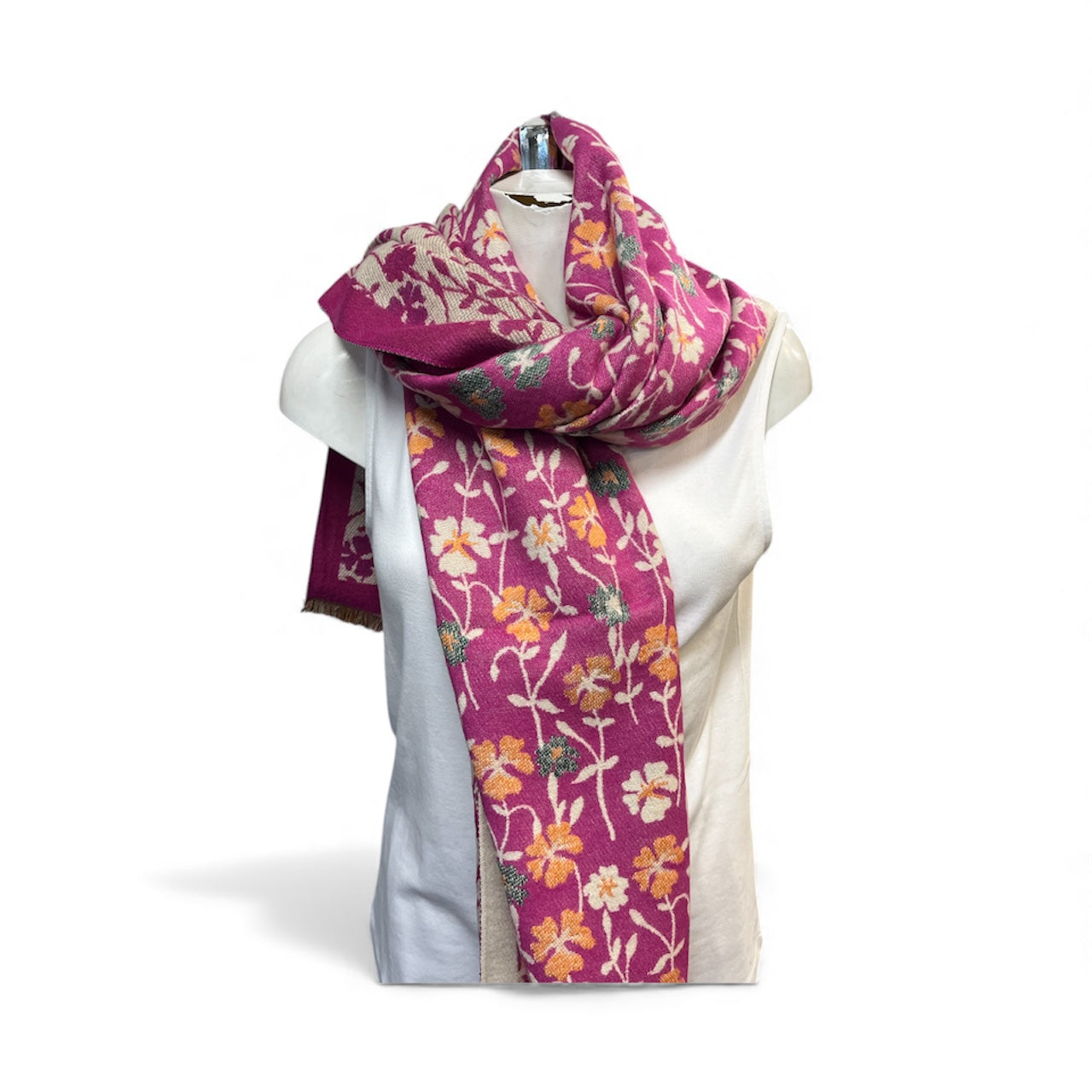 Floral winter scarf