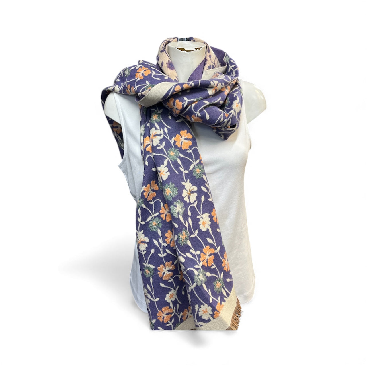Floral winter scarf