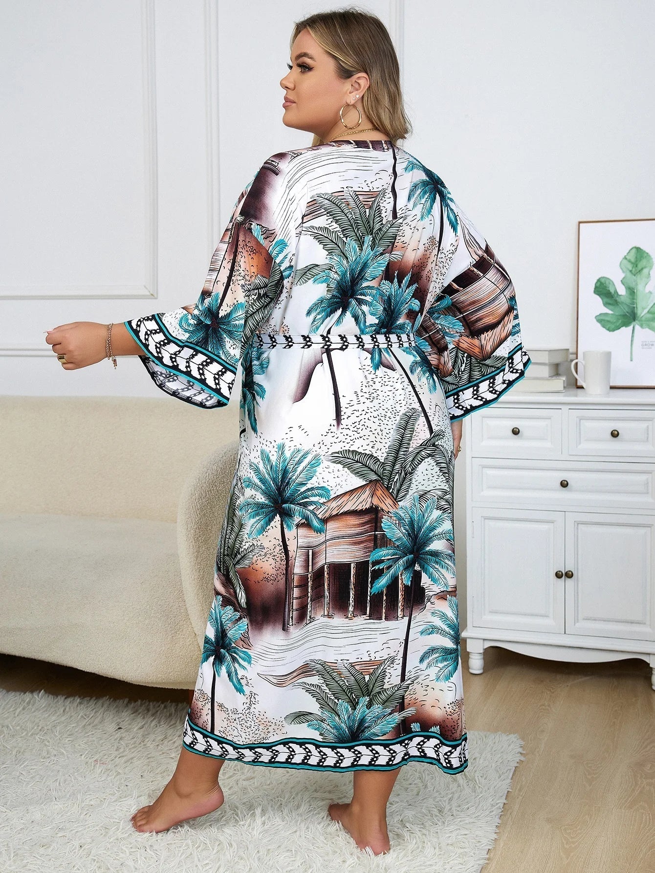 Bohemian Printed Batwing Kimono