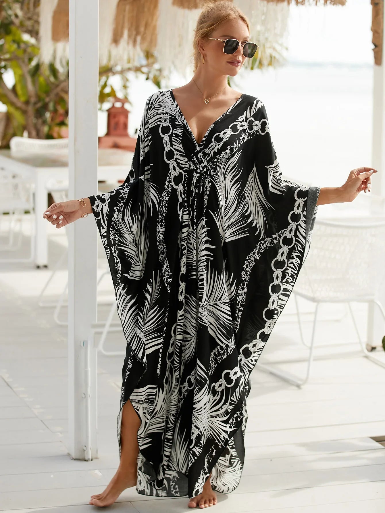 Summer Women's Striped Printed Kaftan