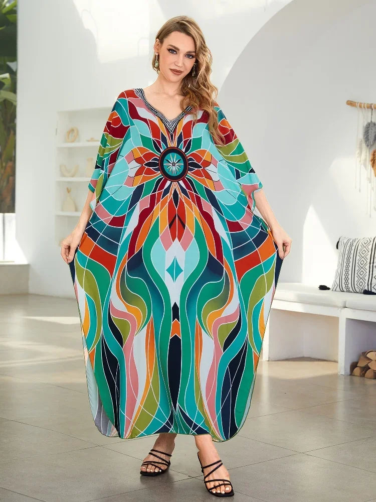 Green Striped Kaftan