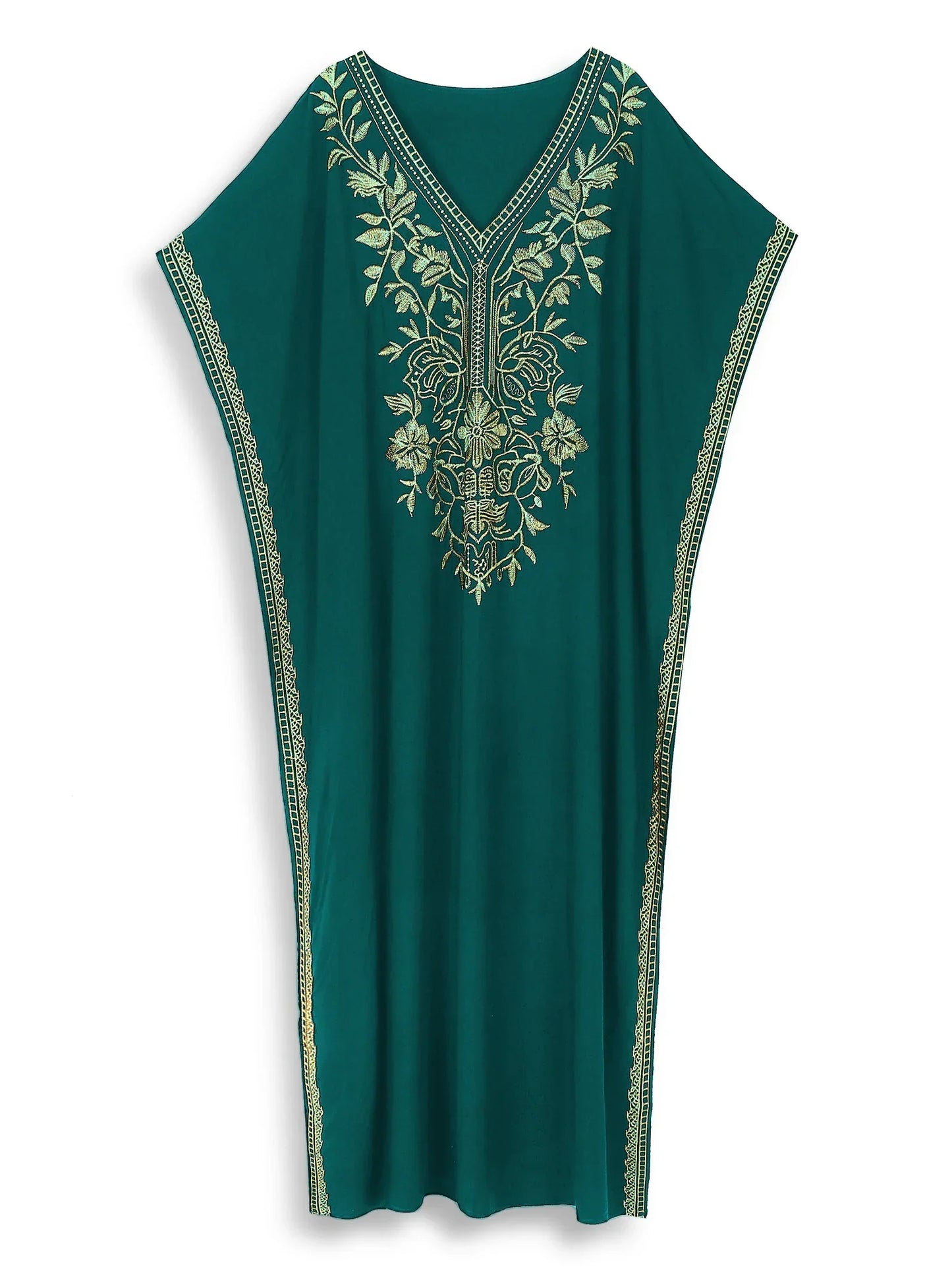 Green Embroidered Kaftan