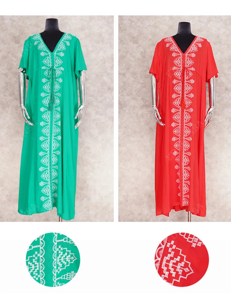 Bohomian Embroidered Flare Sleeve Dress