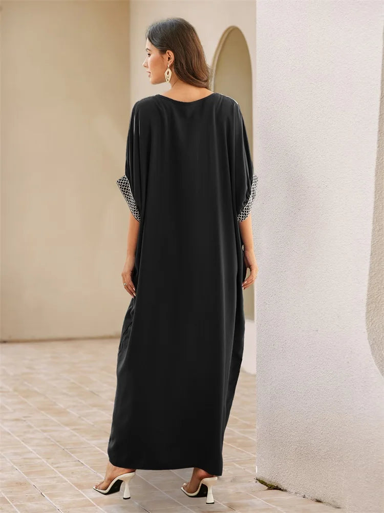 Black Embroidary Kaftan