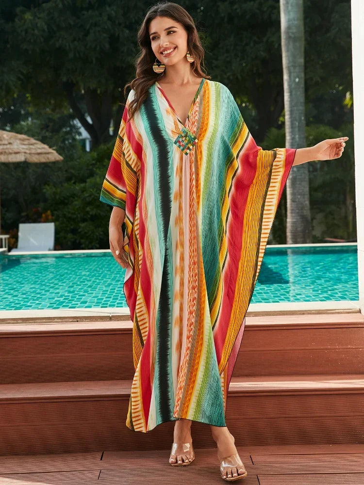 Colorful v neck Kaftan