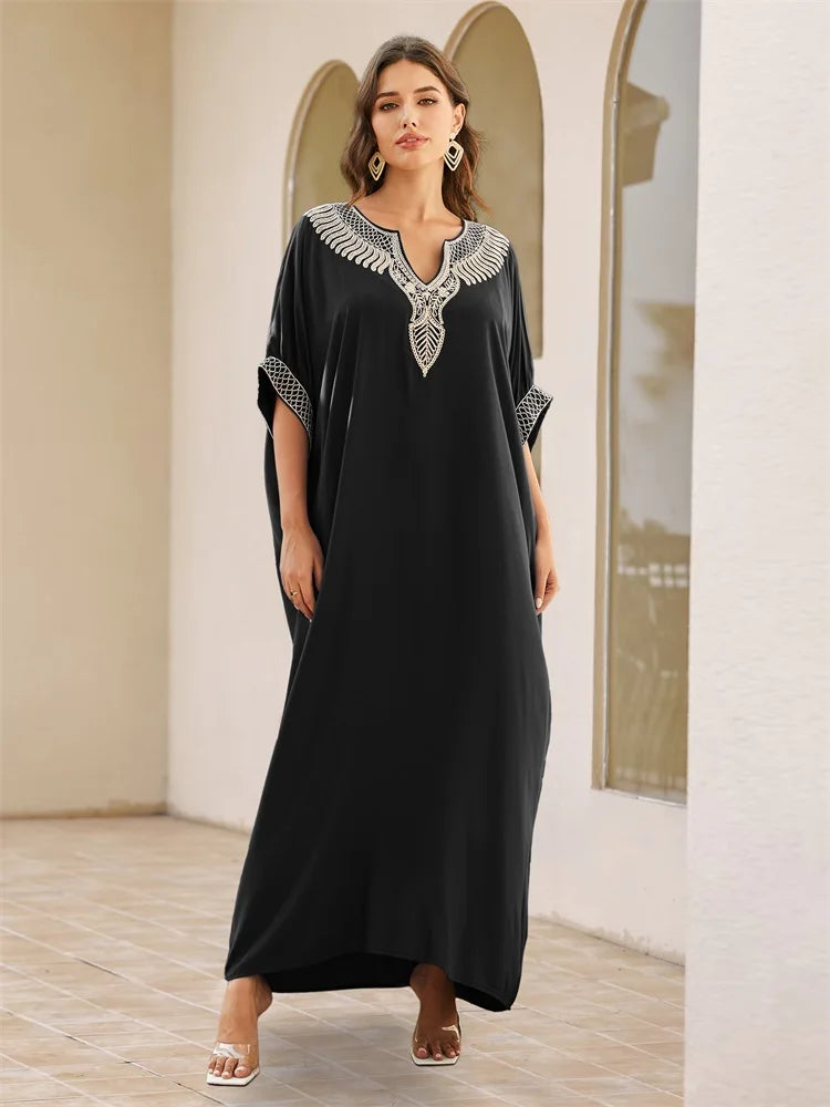 Black Embroidary Kaftan