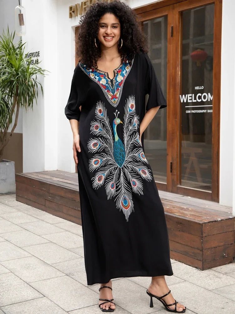 Peacock womans kaftan