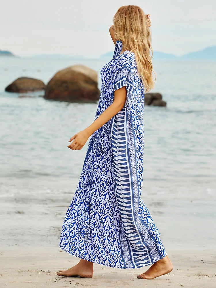 Blue Printed Kaftan