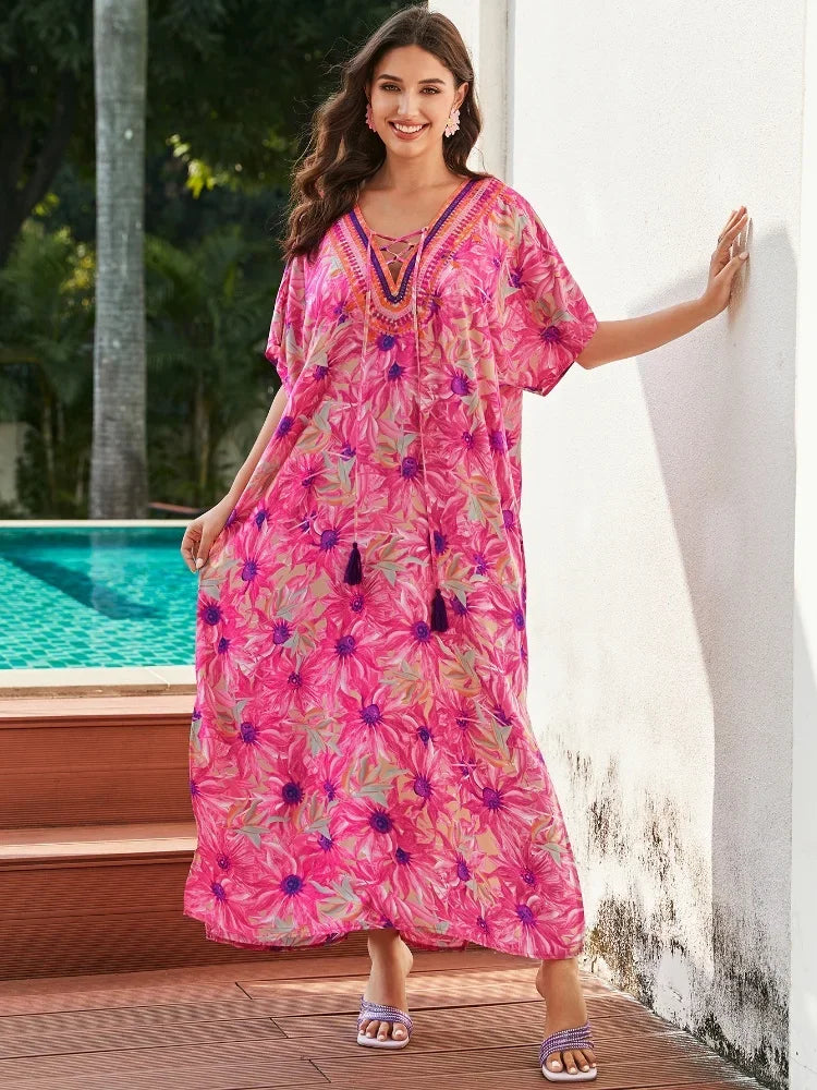 Rose Tassel boho Kaftan
