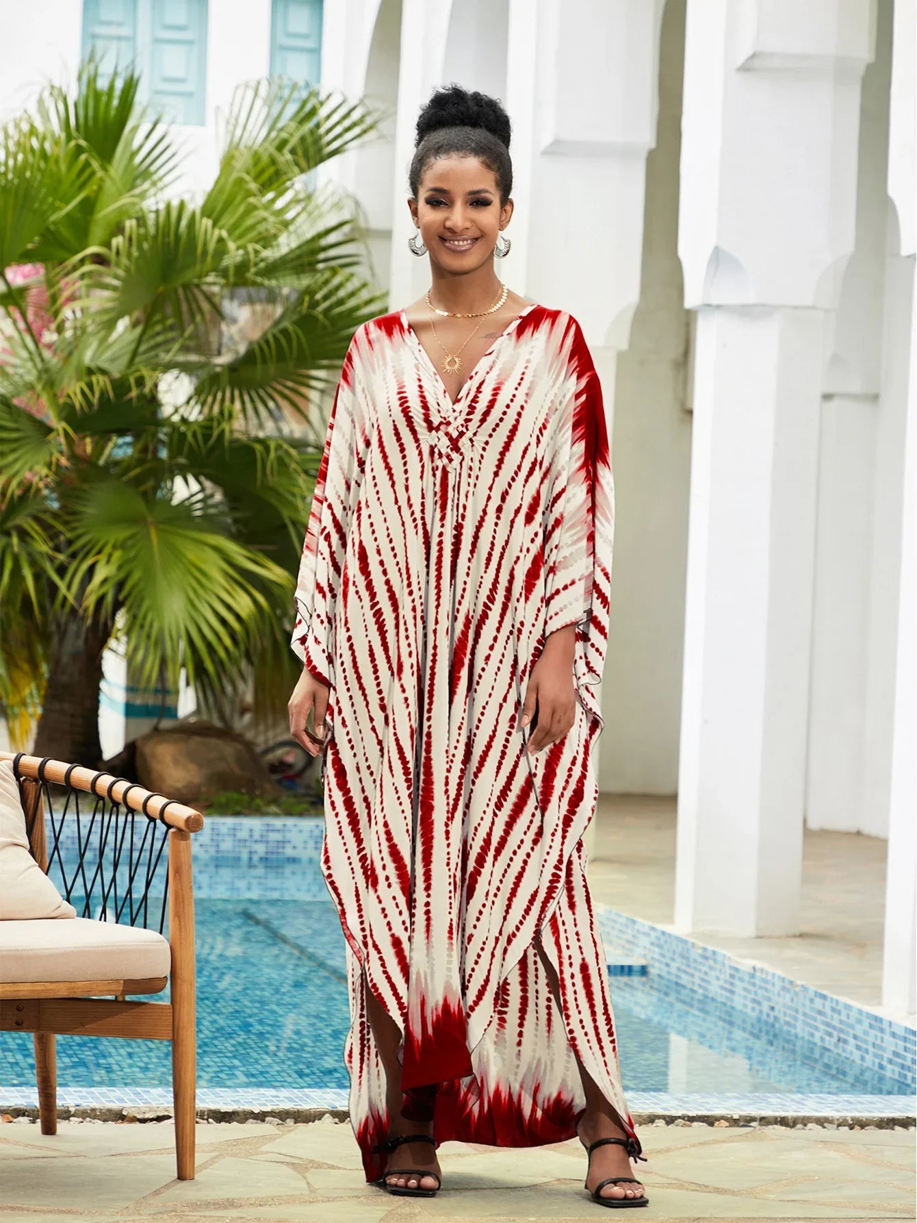 Summer Women's Striped Printed Kaftan