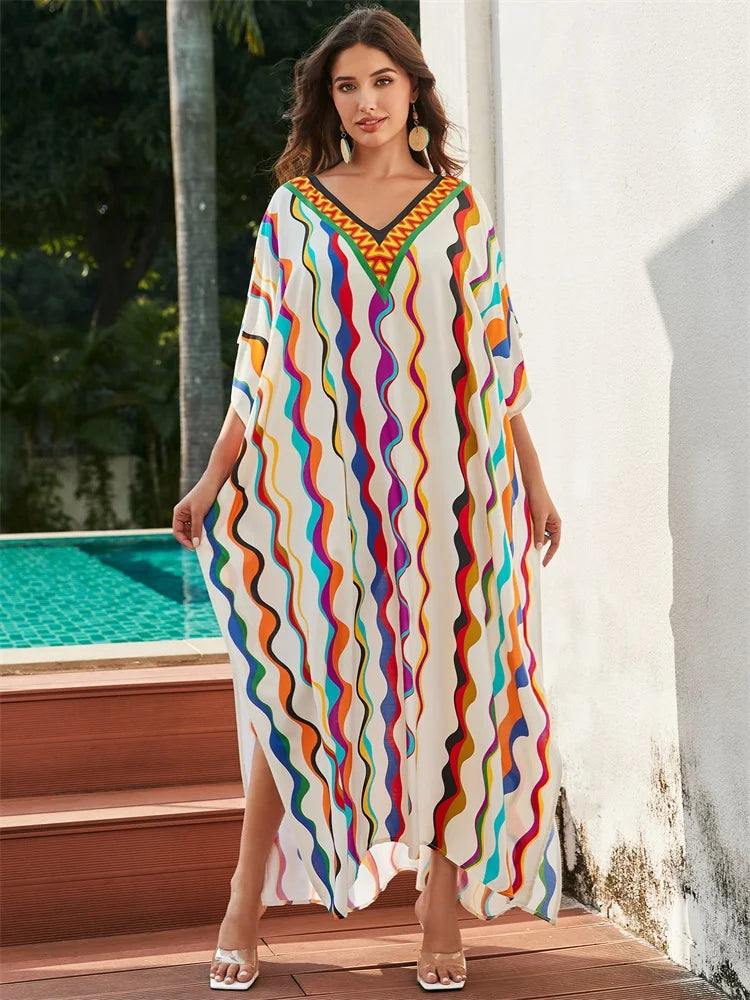 Women's V-neck Bohemian Kaftan