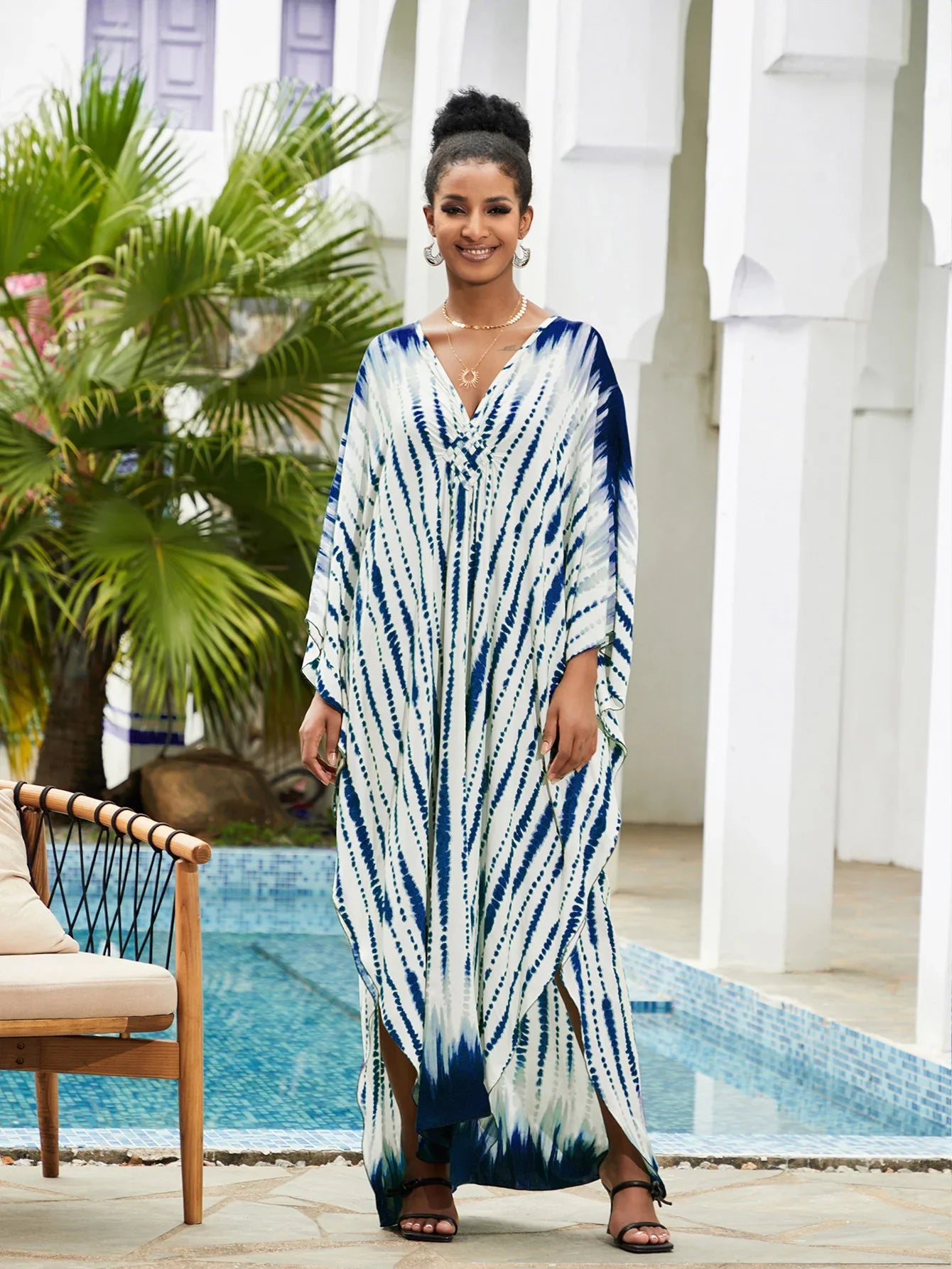 Summer Women's Striped Printed Kaftan