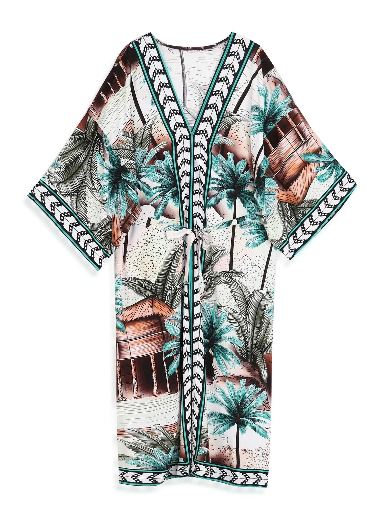 Bohemian Printed Batwing Kimono