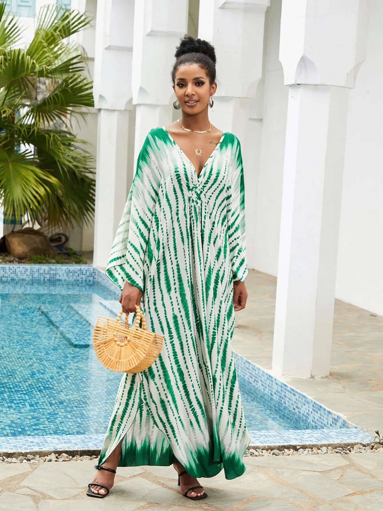 Summer Women's Striped Printed Kaftan