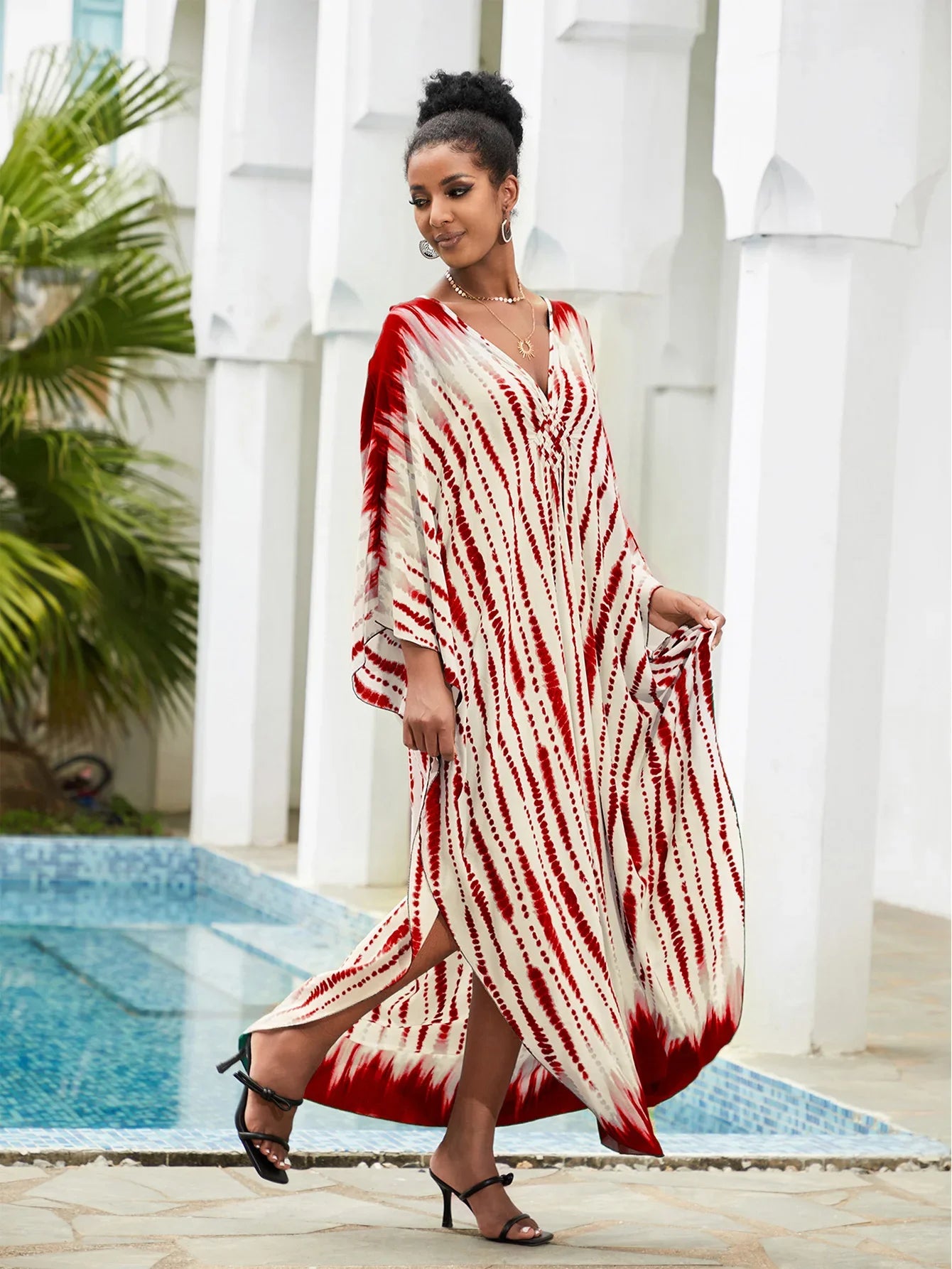 Summer Women's Striped Printed Kaftan