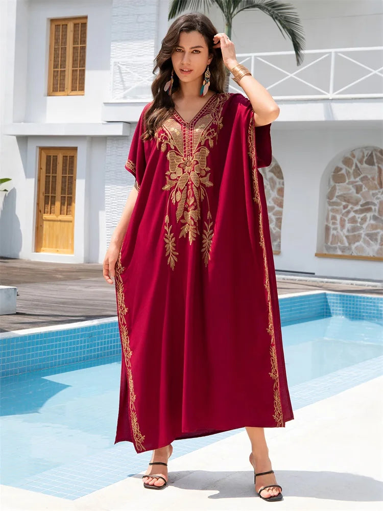 Gold Embroidery And Red Kaftan