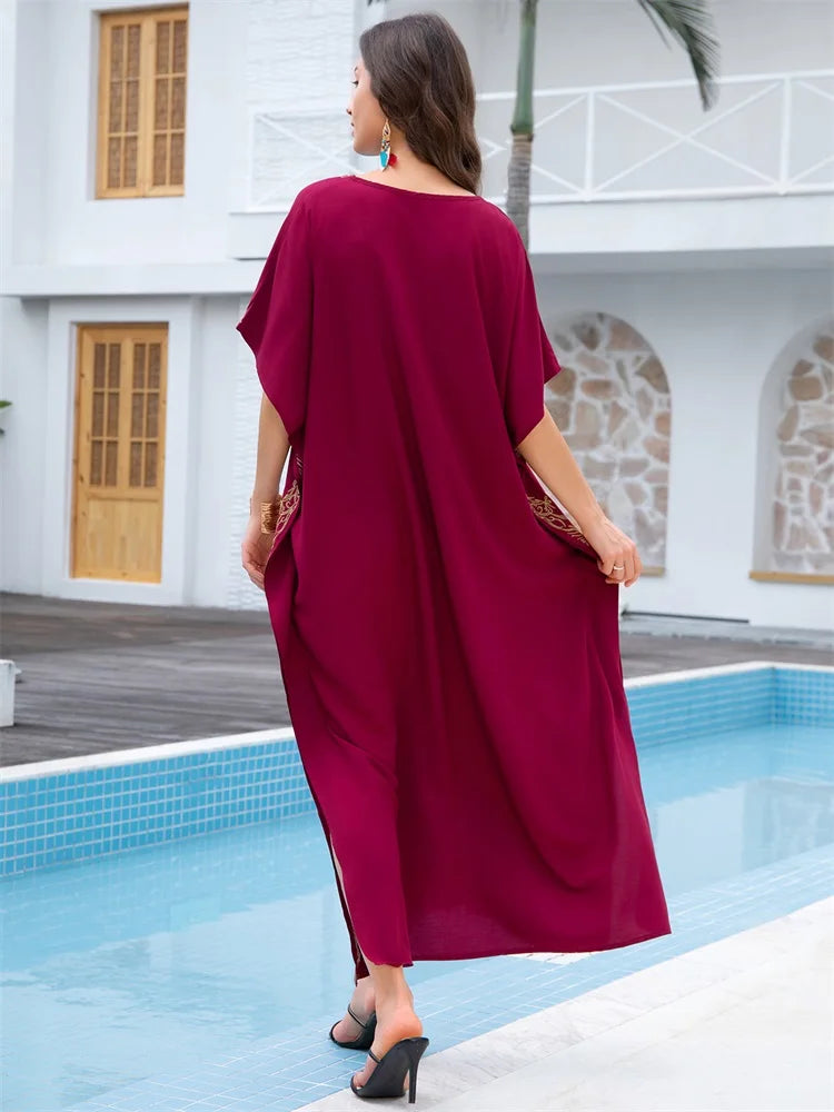 Gold Embroidery And Red Kaftan