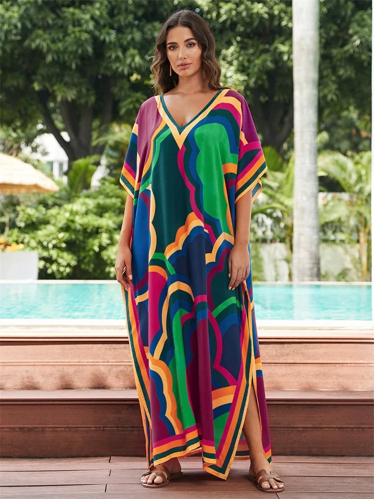 Bohemian Printed Kaftan Long Dress