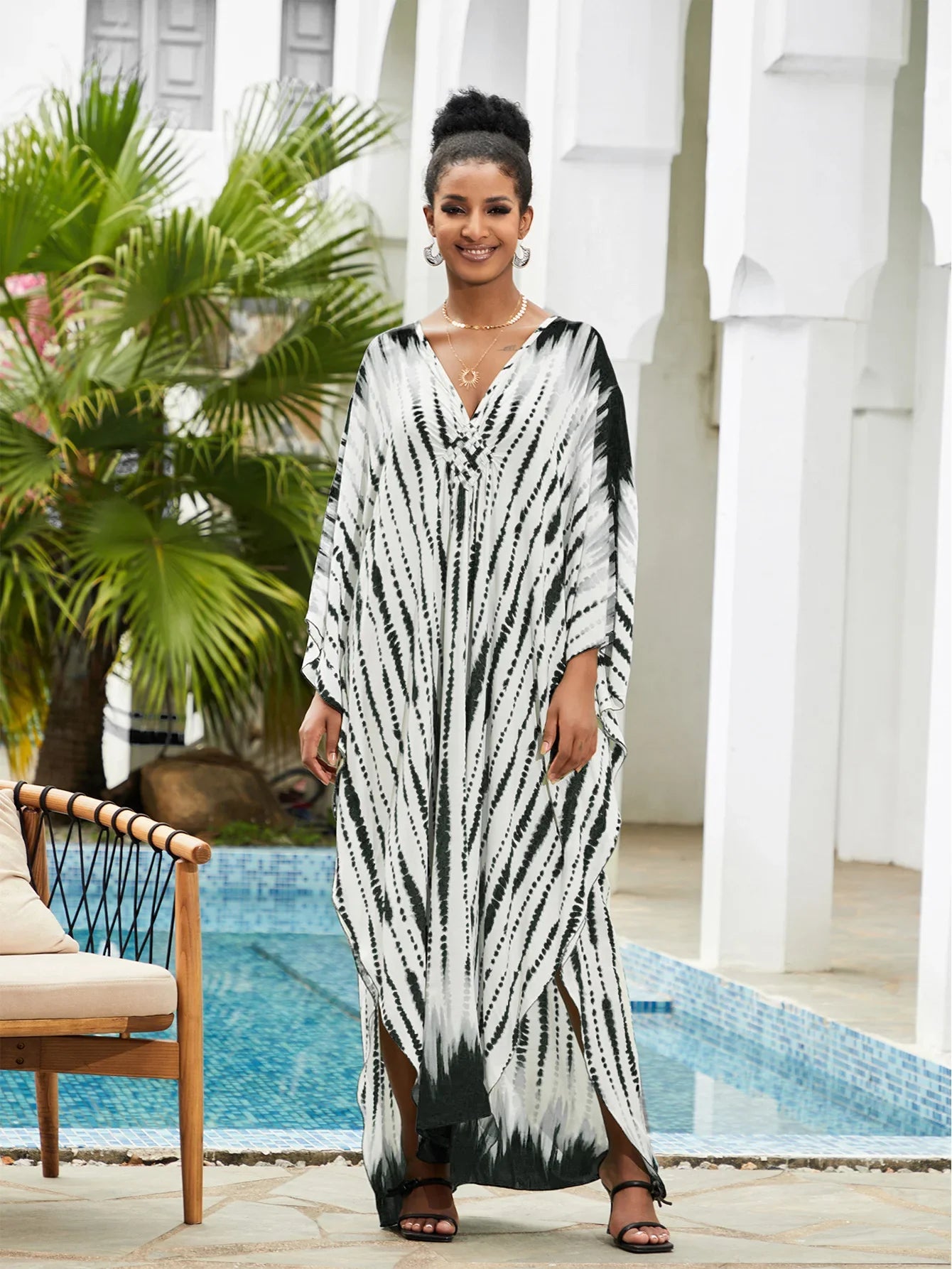 Summer Women's Striped Printed Kaftan