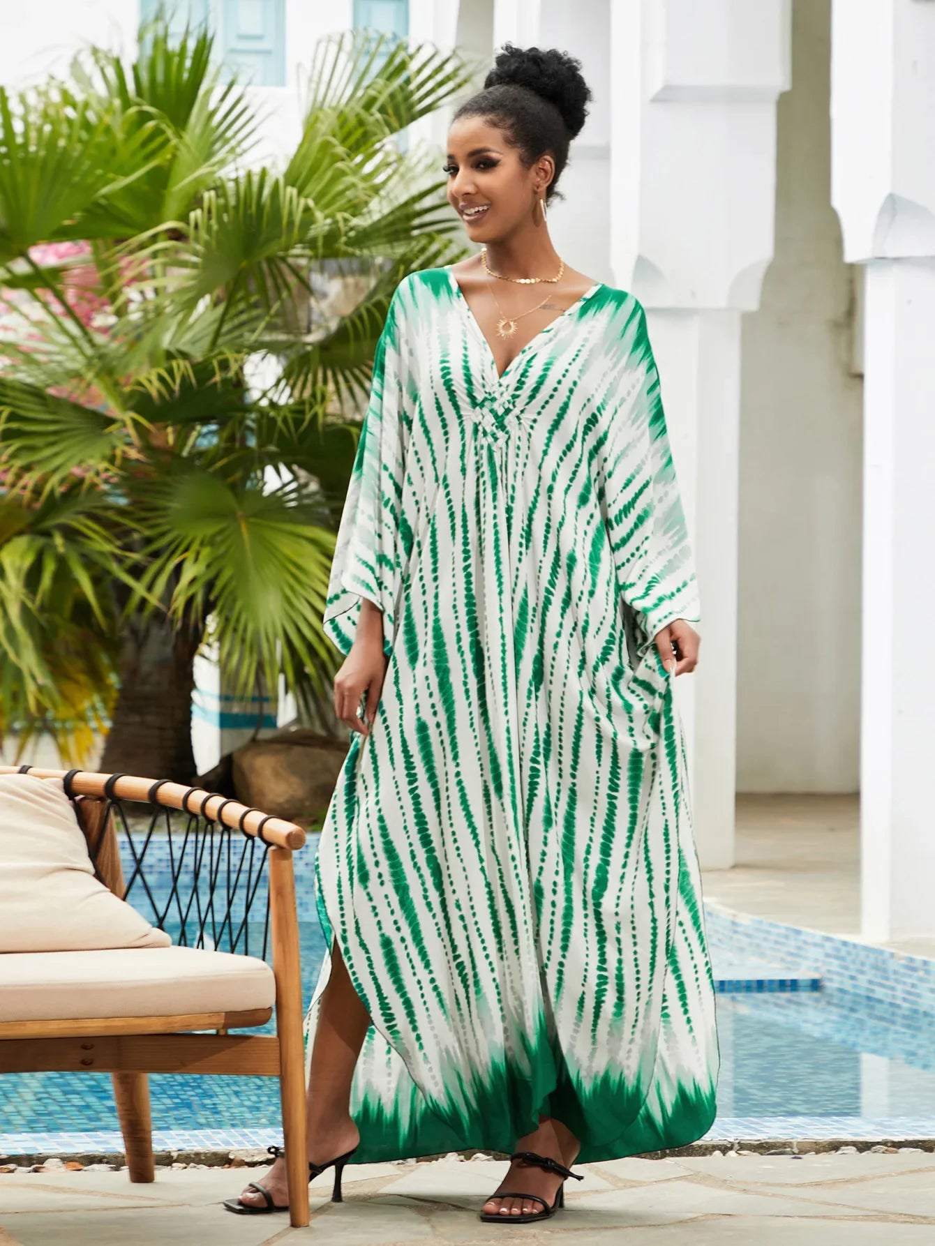 Summer Women's Striped Printed Kaftan