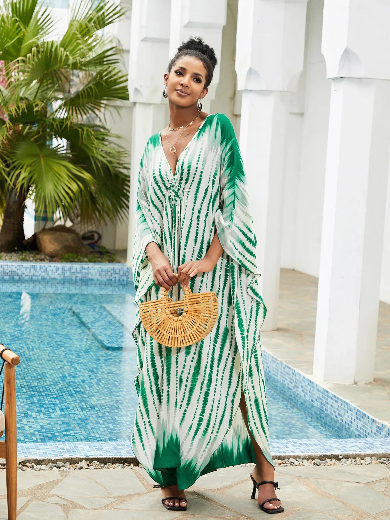 Summer Women's Striped Printed Kaftan