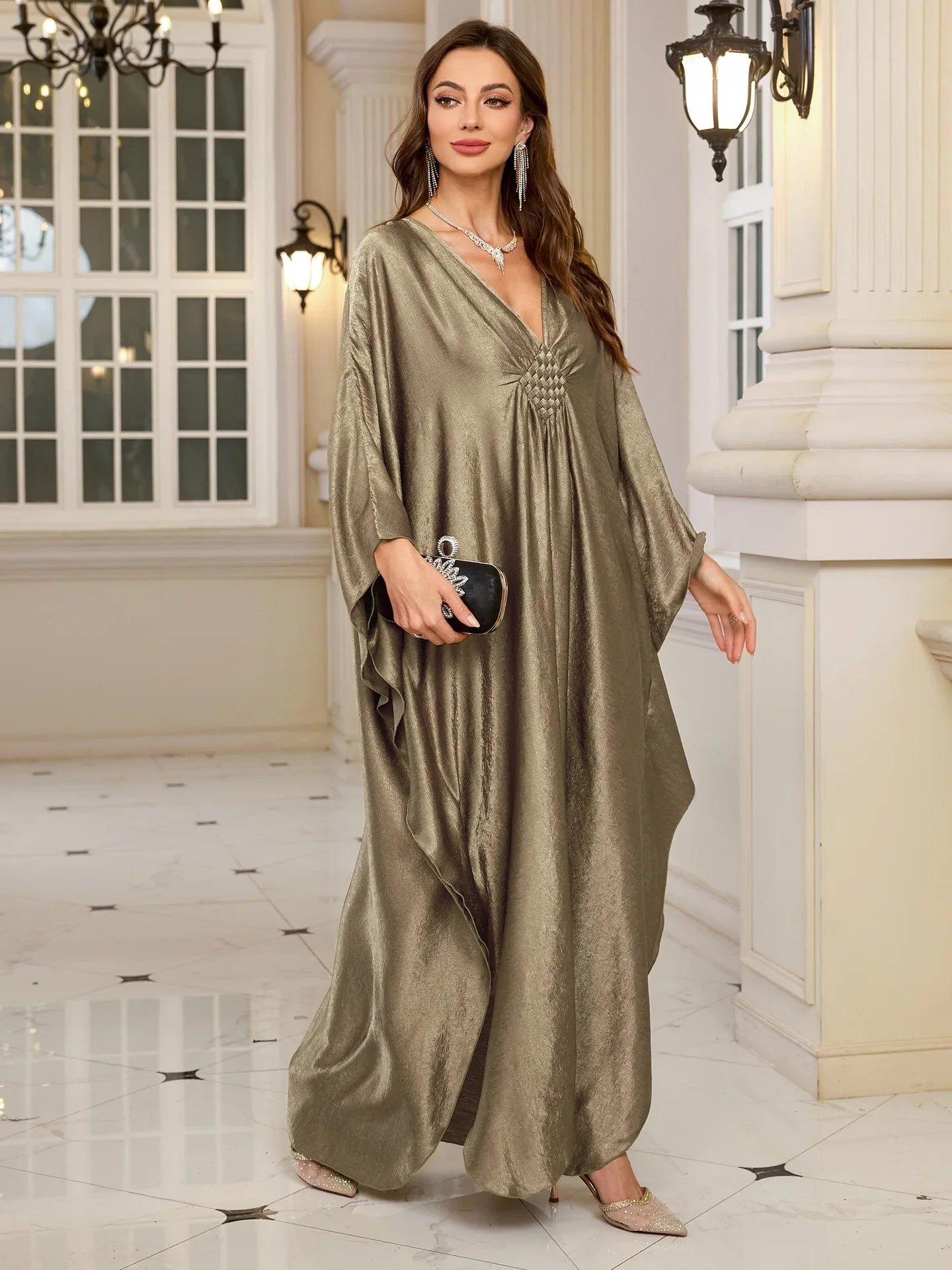 Plus Size Kaftan In Gold