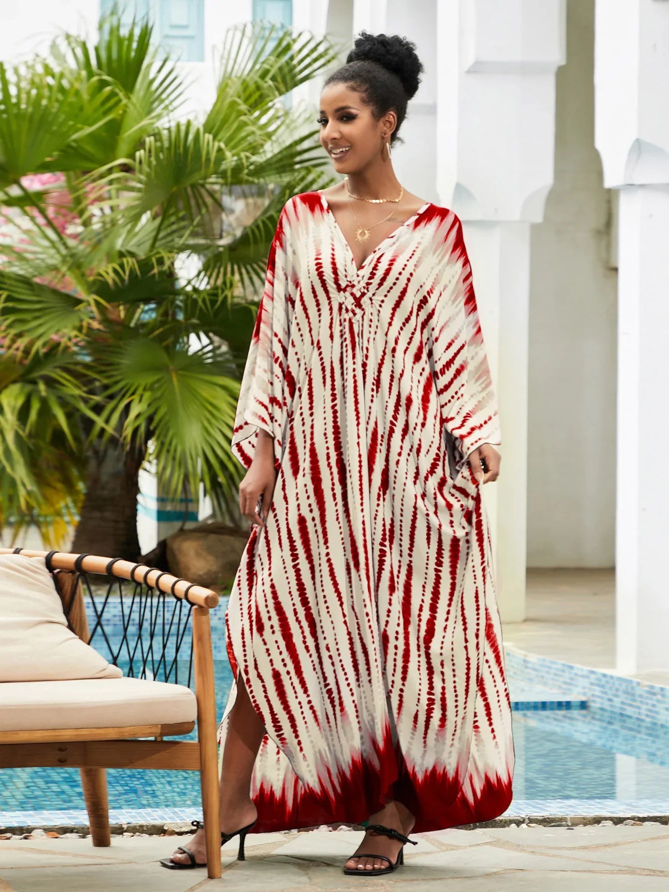 Summer Women's Striped Printed Kaftan