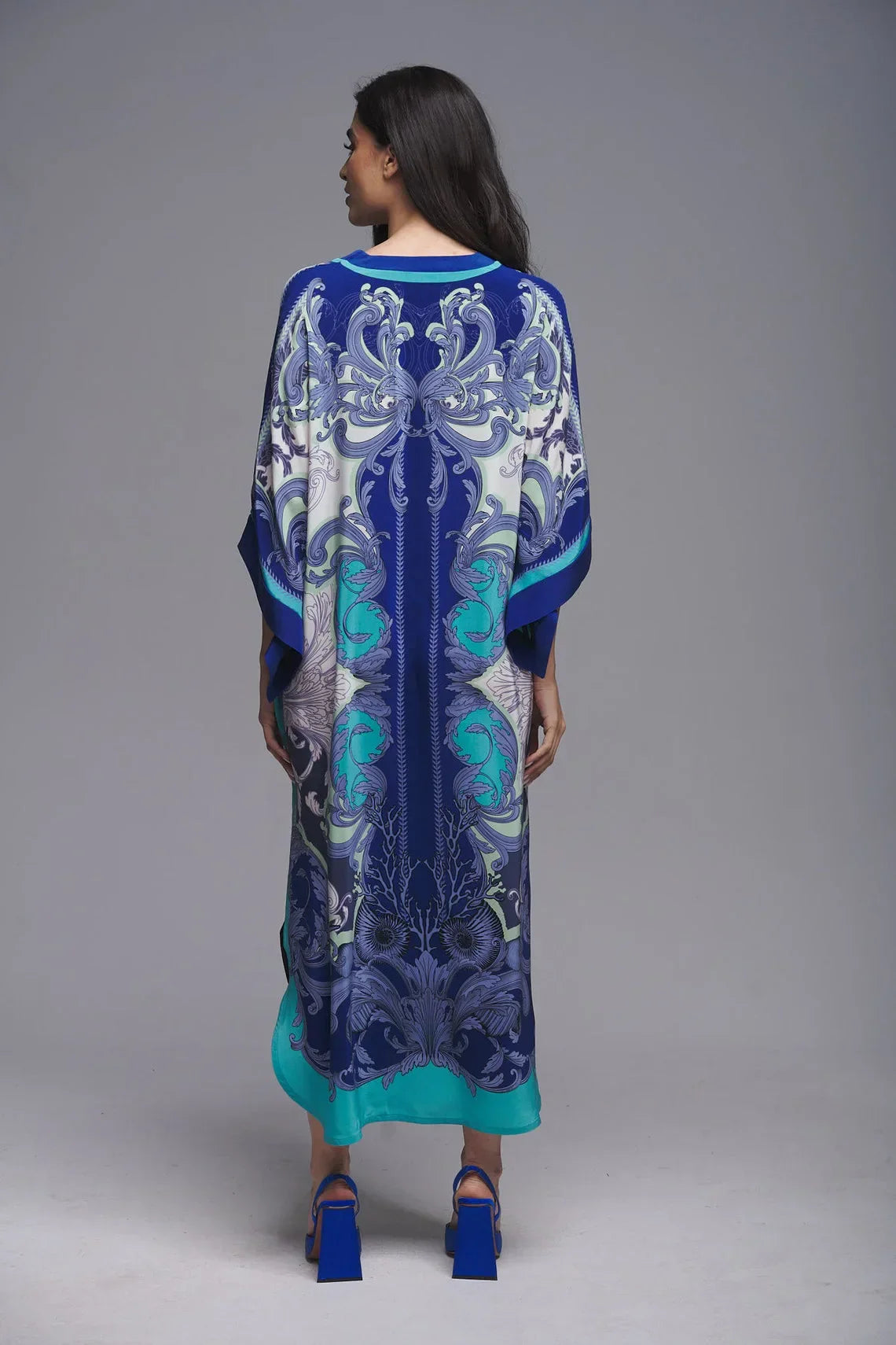 Boho Floral Print Loose Kimono/kaftan