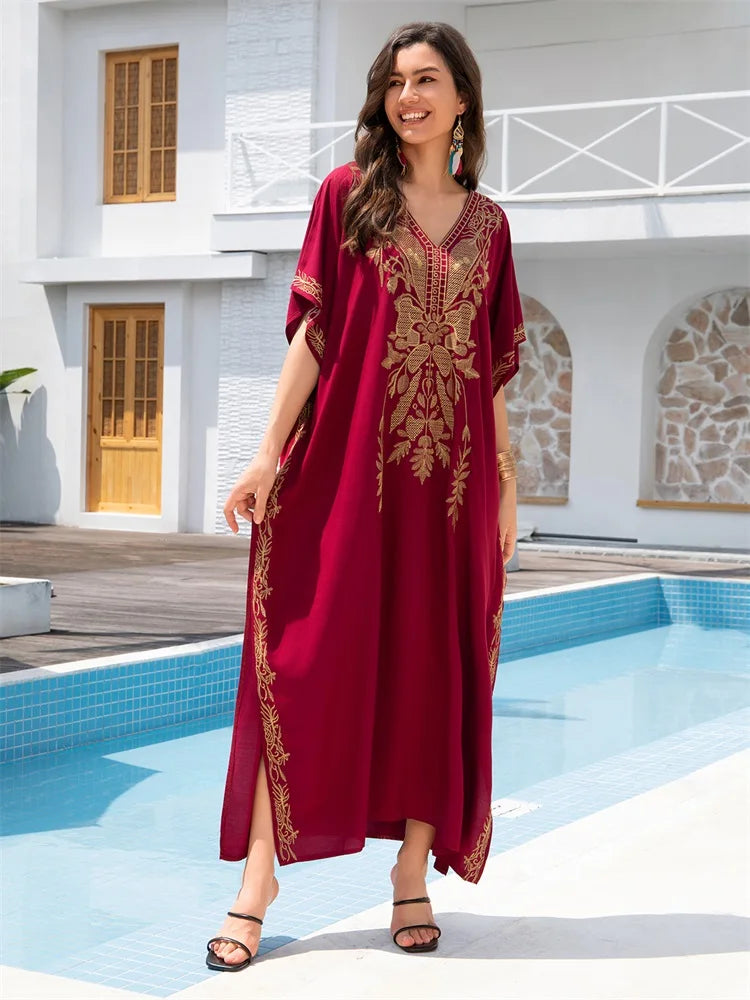Gold Embroidery And Red Kaftan