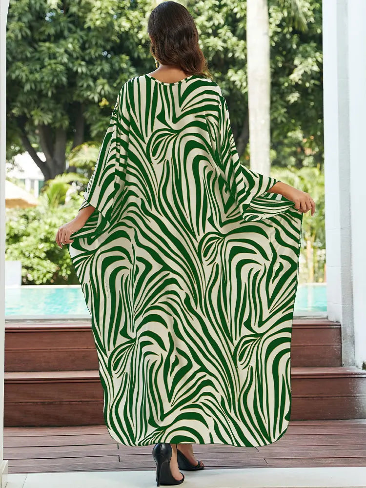 Plus Size Zebra Stripe Kaftan