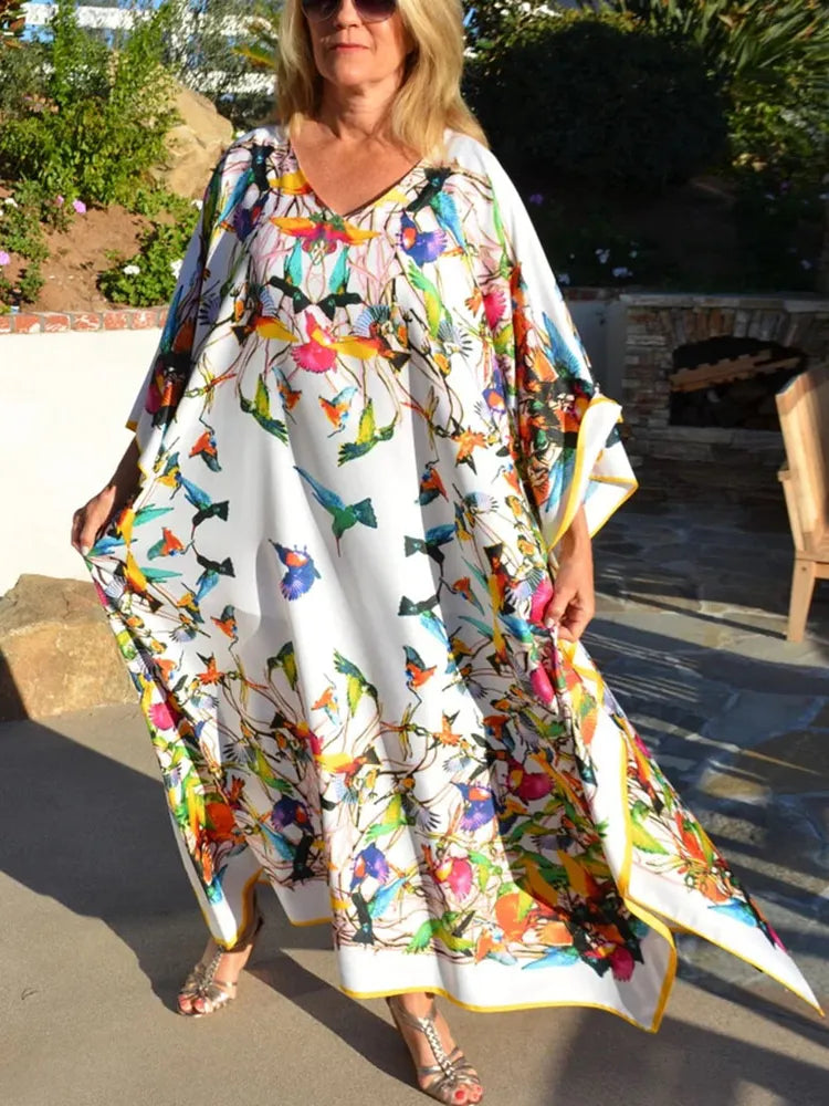 Beach Dresses Bird Bohemian Kaftan
